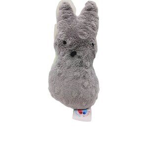 Simply Minky Plush Grey Bunny Rabbit Stuffed 7" Dots